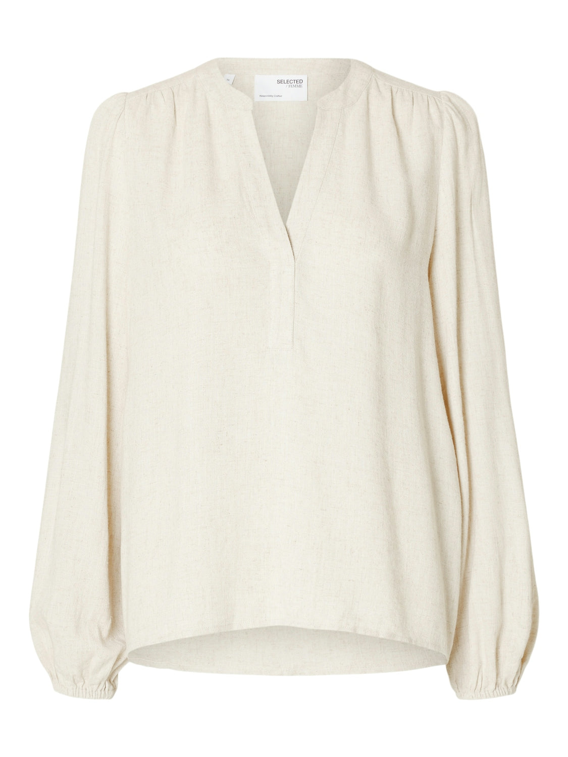 Viva Ls V-Neck Top - Sandshell