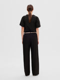 Selected Femme Penelope 2/4 Ruffle Tee Noos - Svart