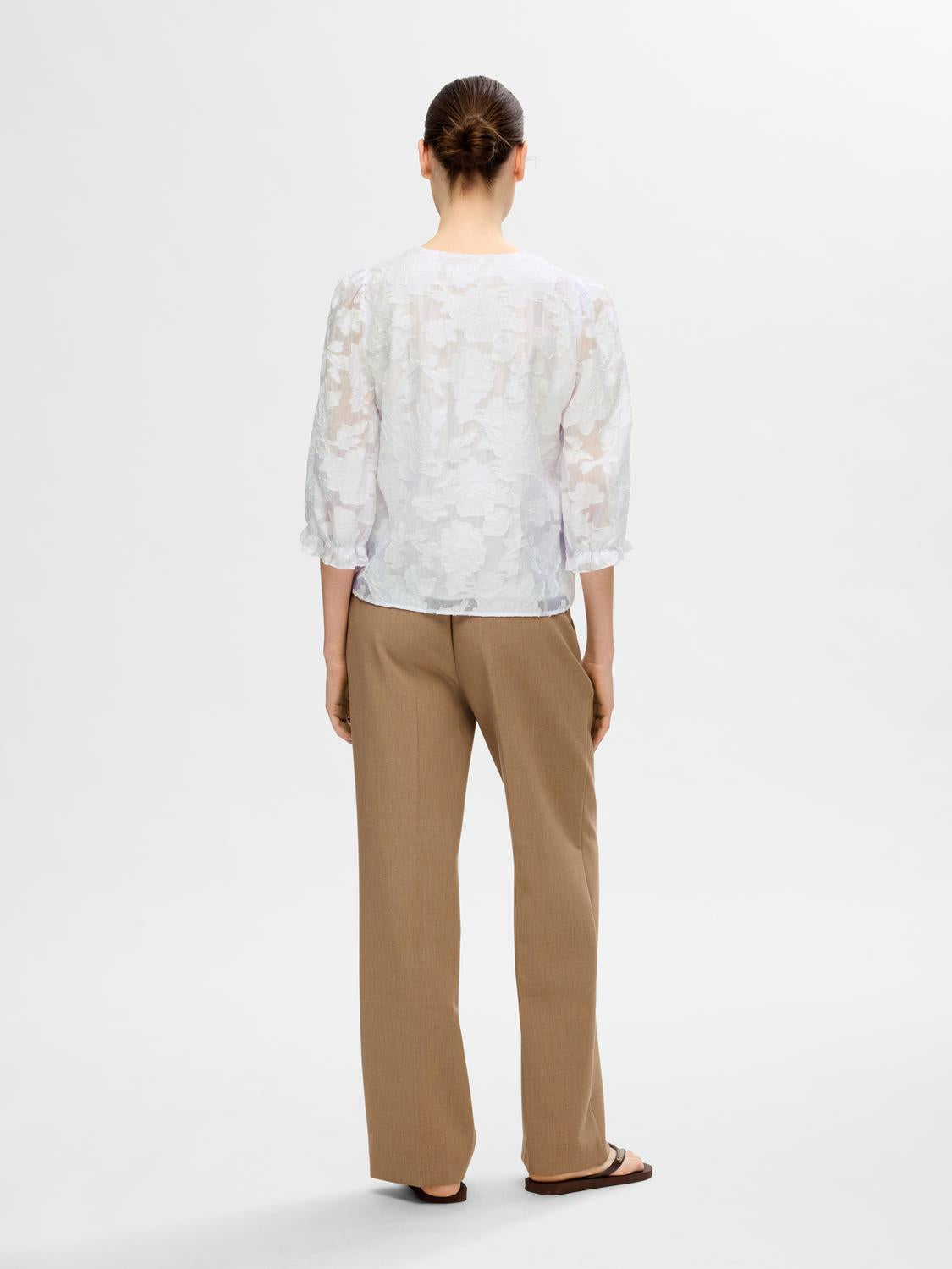 Cathi-Sadie 3/4 Top FF - Bright White