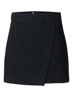 Lelou Hw Mini Skirt - Dark Grey Herringbone