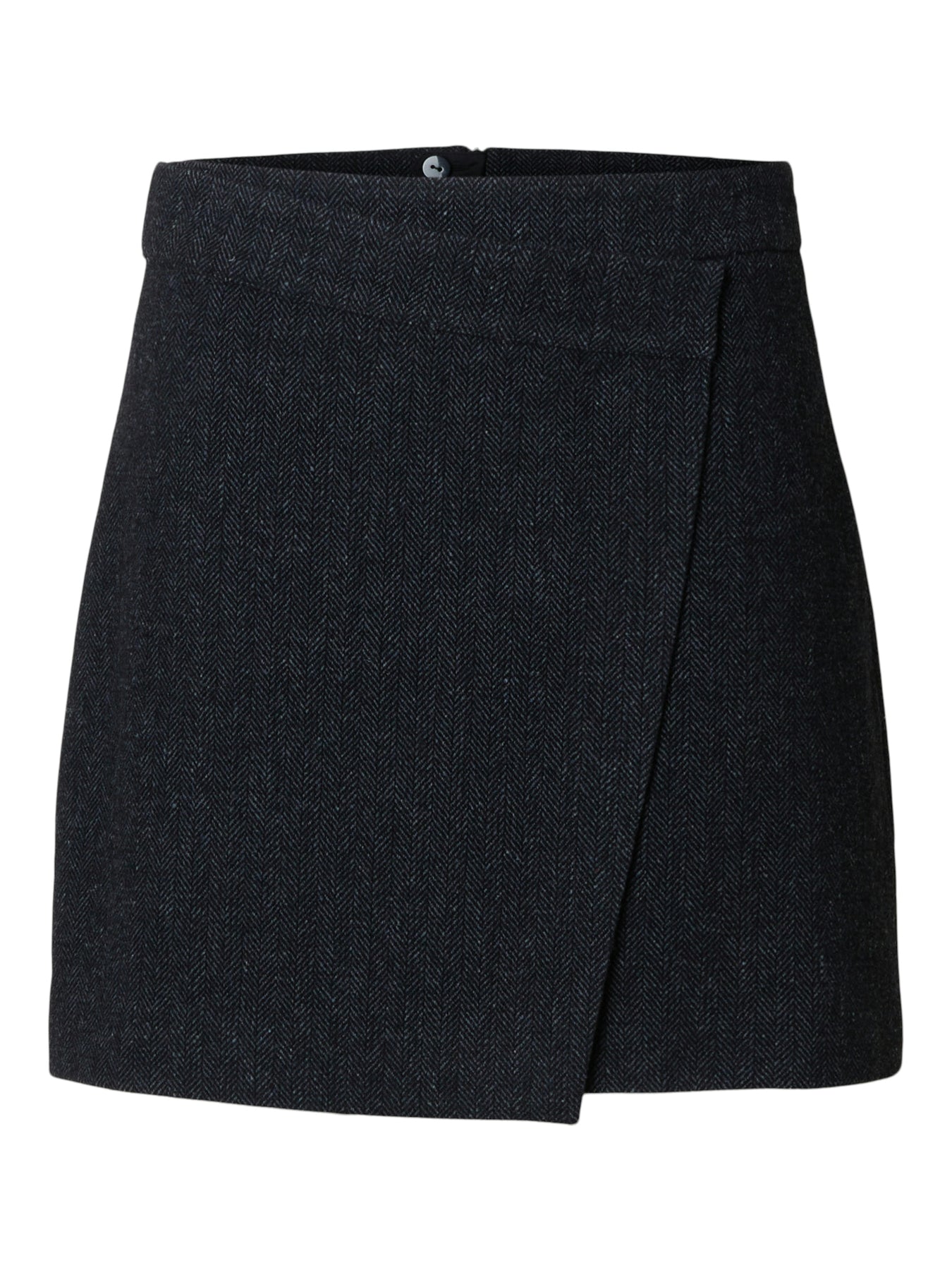 Lelou Hw Mini Skirt - Dark Grey Herringbone