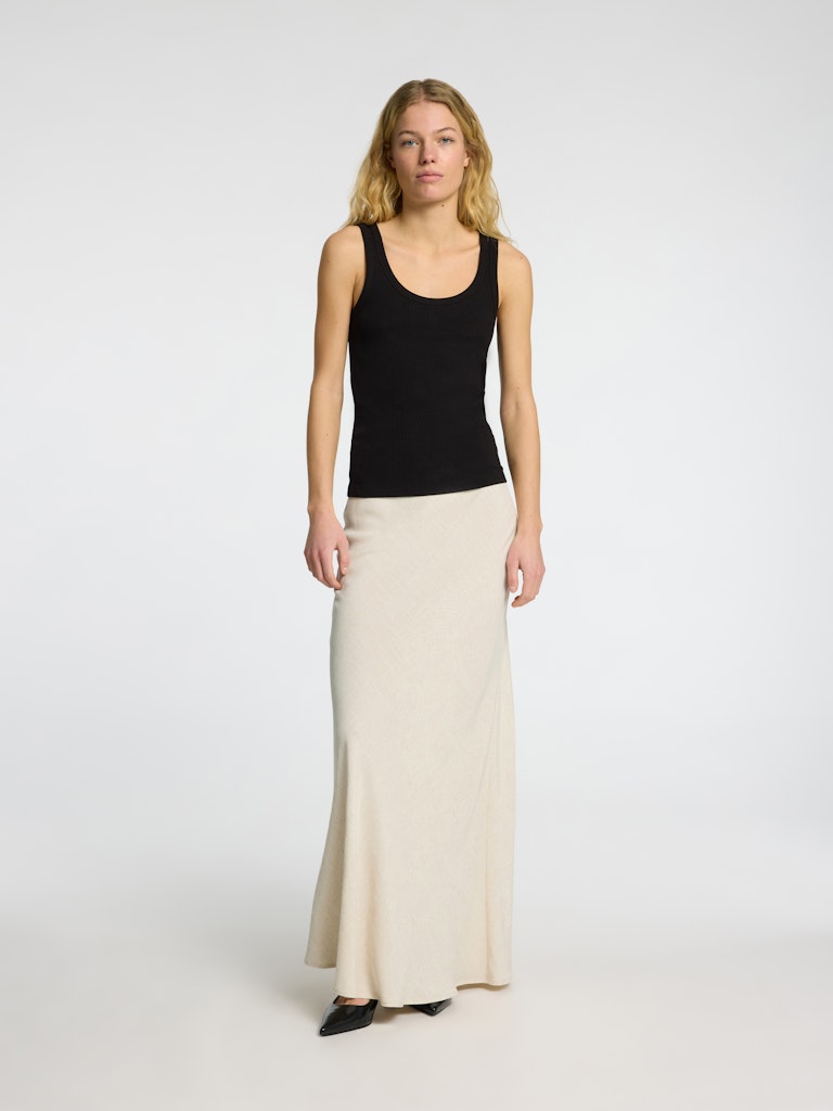 Selected Femme Viva-Lena HW Ankle Skirt - Sandshell
