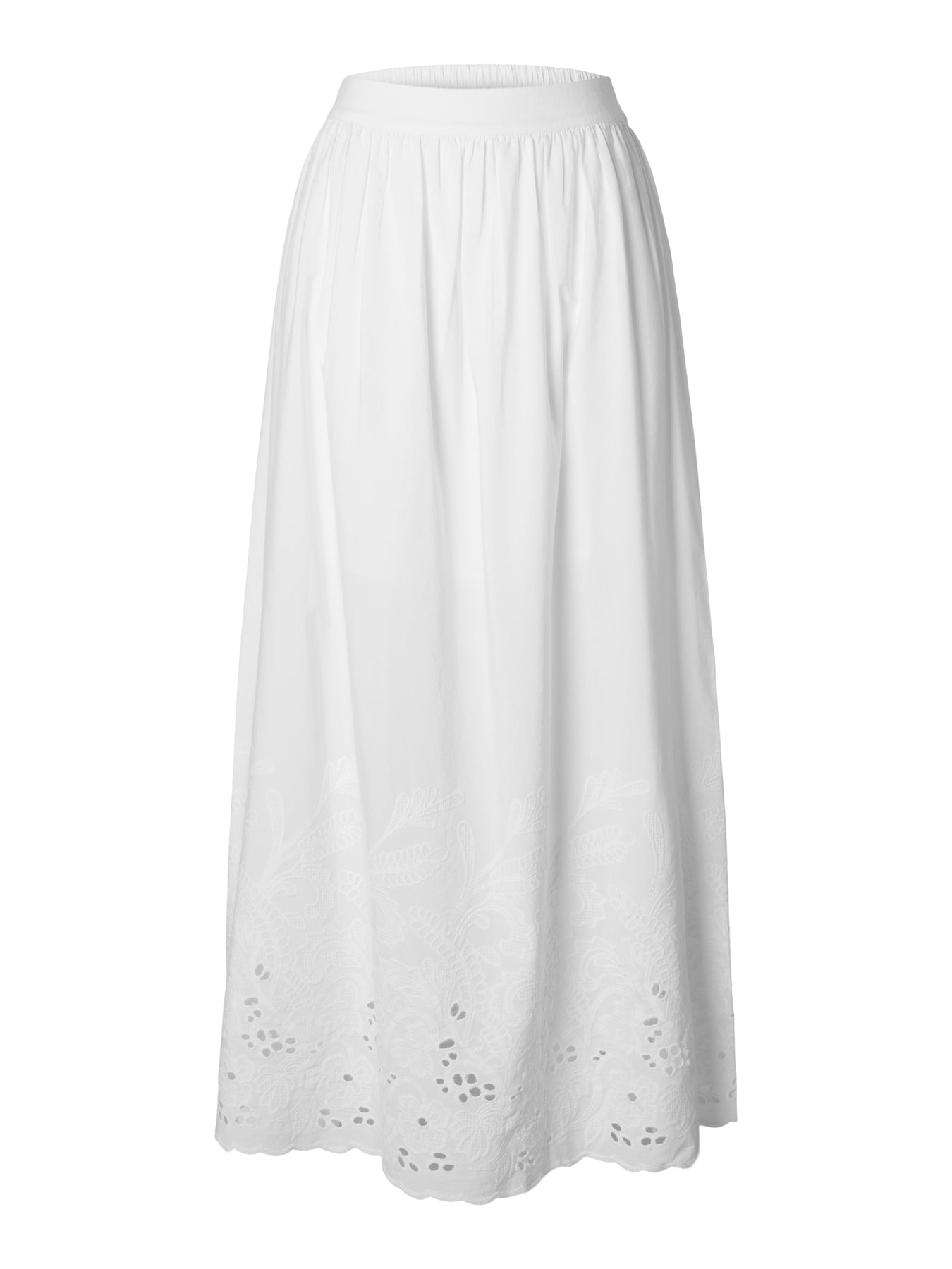 Dahlia Hw Ankle Broderi Kjol B - Bright White