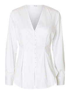 Naja Ls Fitted Buttoned Shirt - Bright White