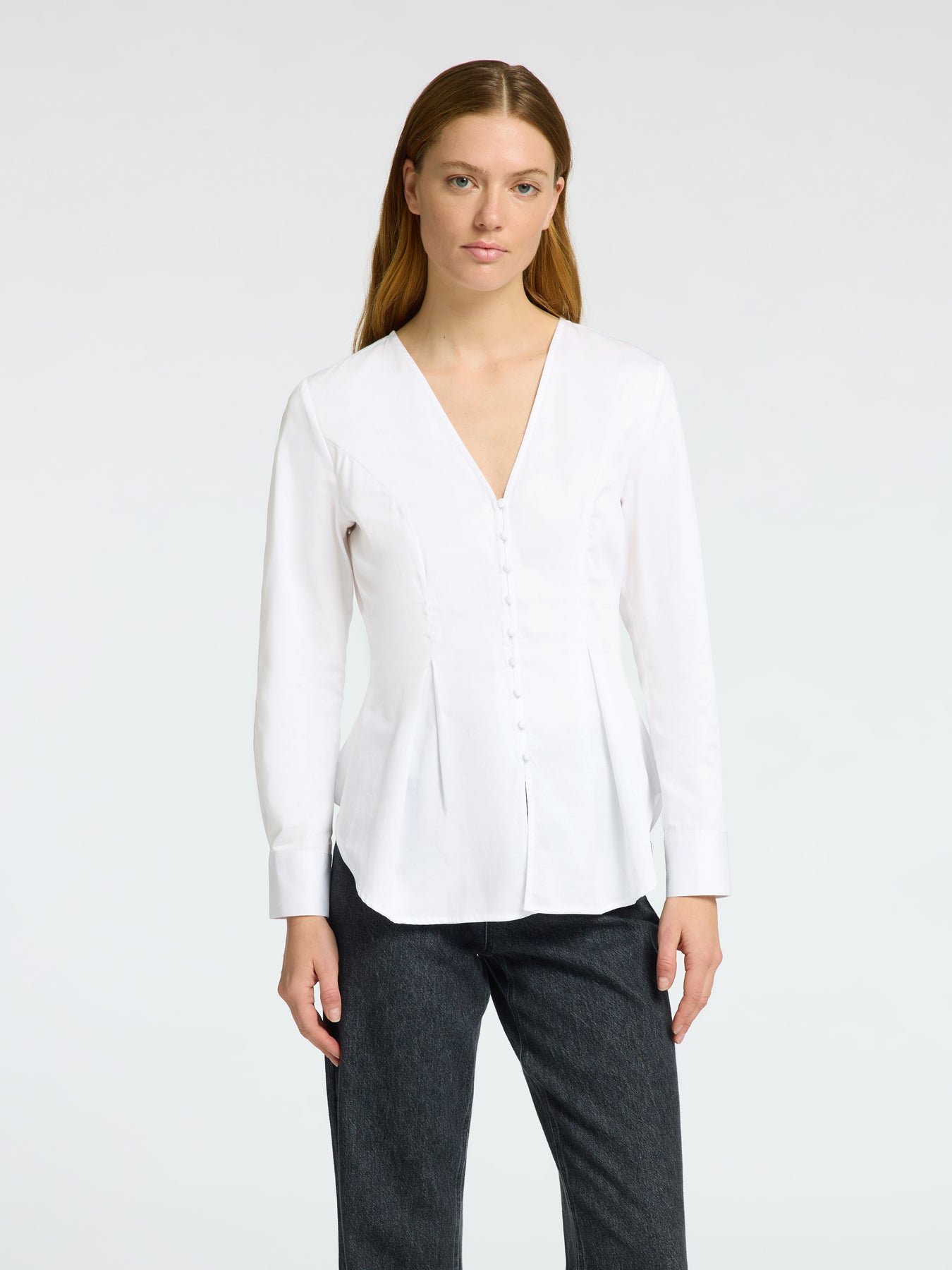 Naja Ls Fitted Buttoned Shirt - Bright White
