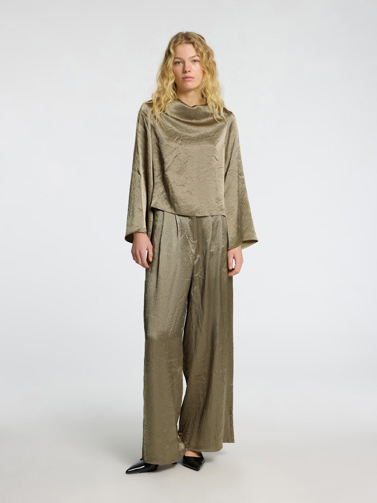Selected Femme Selene HW Wide Pant - Vetiver