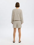Elise Hw Striped Shorts - Black Birch