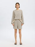 Elise Hw Striped Shorts - Black Birch