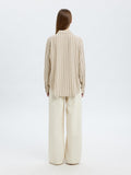 Viva Ls Striped Sun Shirt - Sandshell Pin Stripe