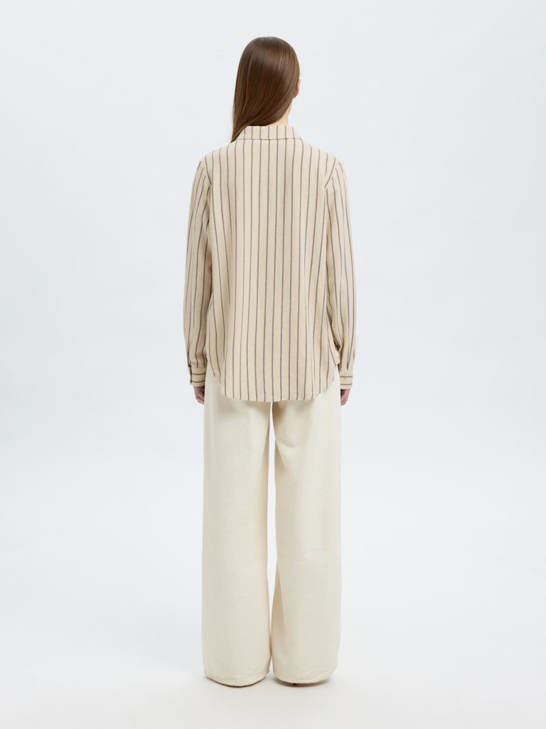 Viva Ls Striped Sun Shirt - Sandshell Pin Stripe