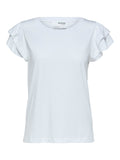 Camila Ss Ruffle Tee - Bright White