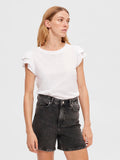 Camila Ss Ruffle Tee - Bright White