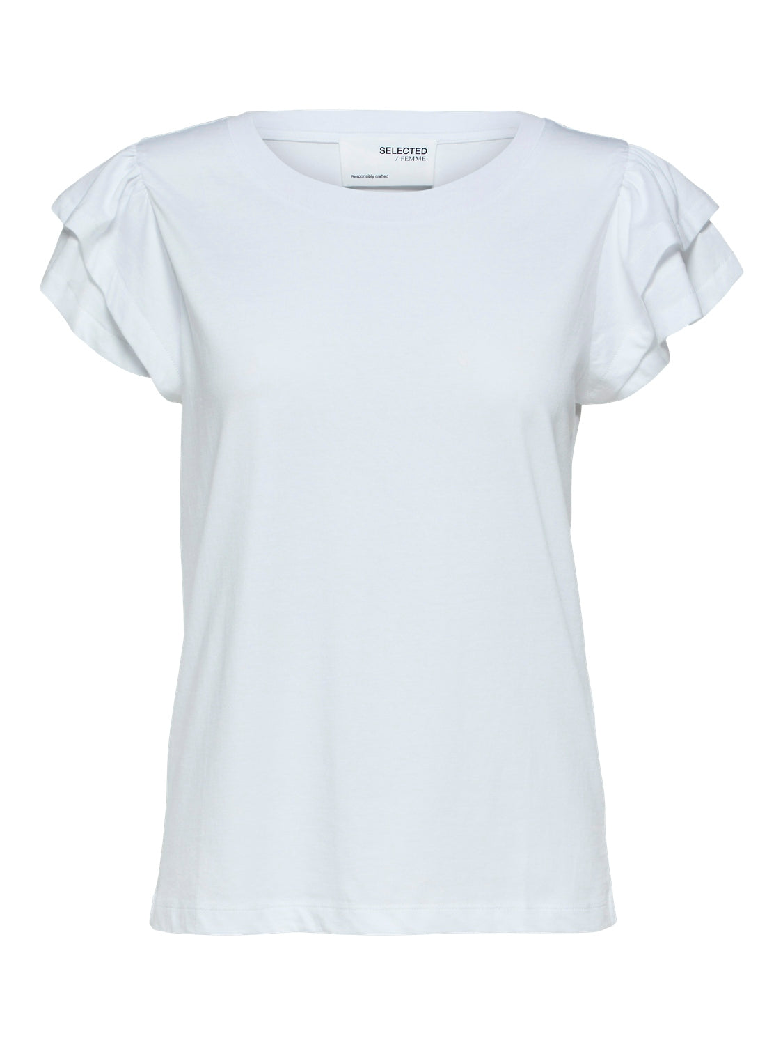Camila Ss Ruffle Tee - Bright White