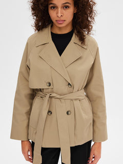 Belinda Short Trench Coat - Cornstalk