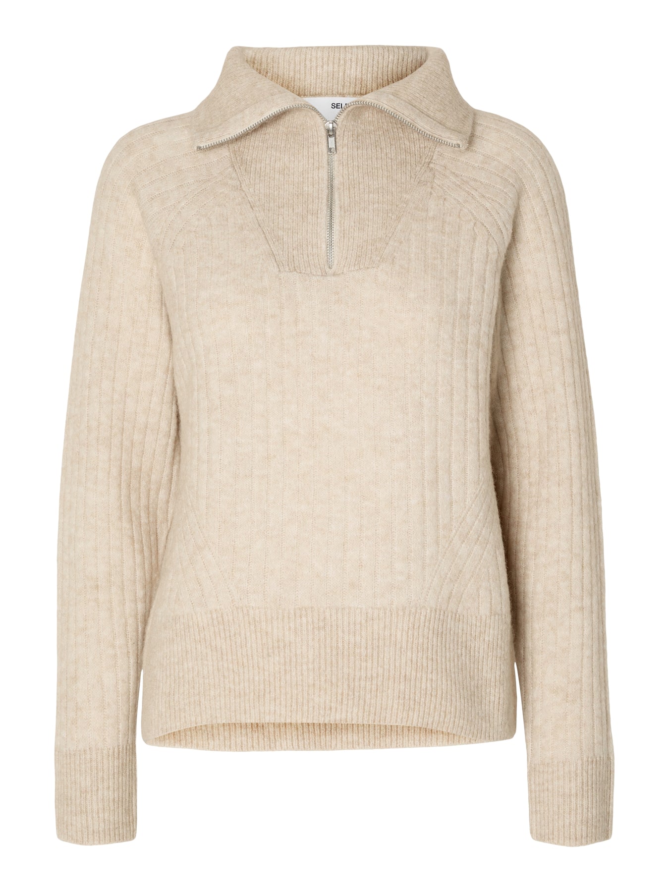 Lulu Mika Half Zip Ls Knit - Birch Melange
