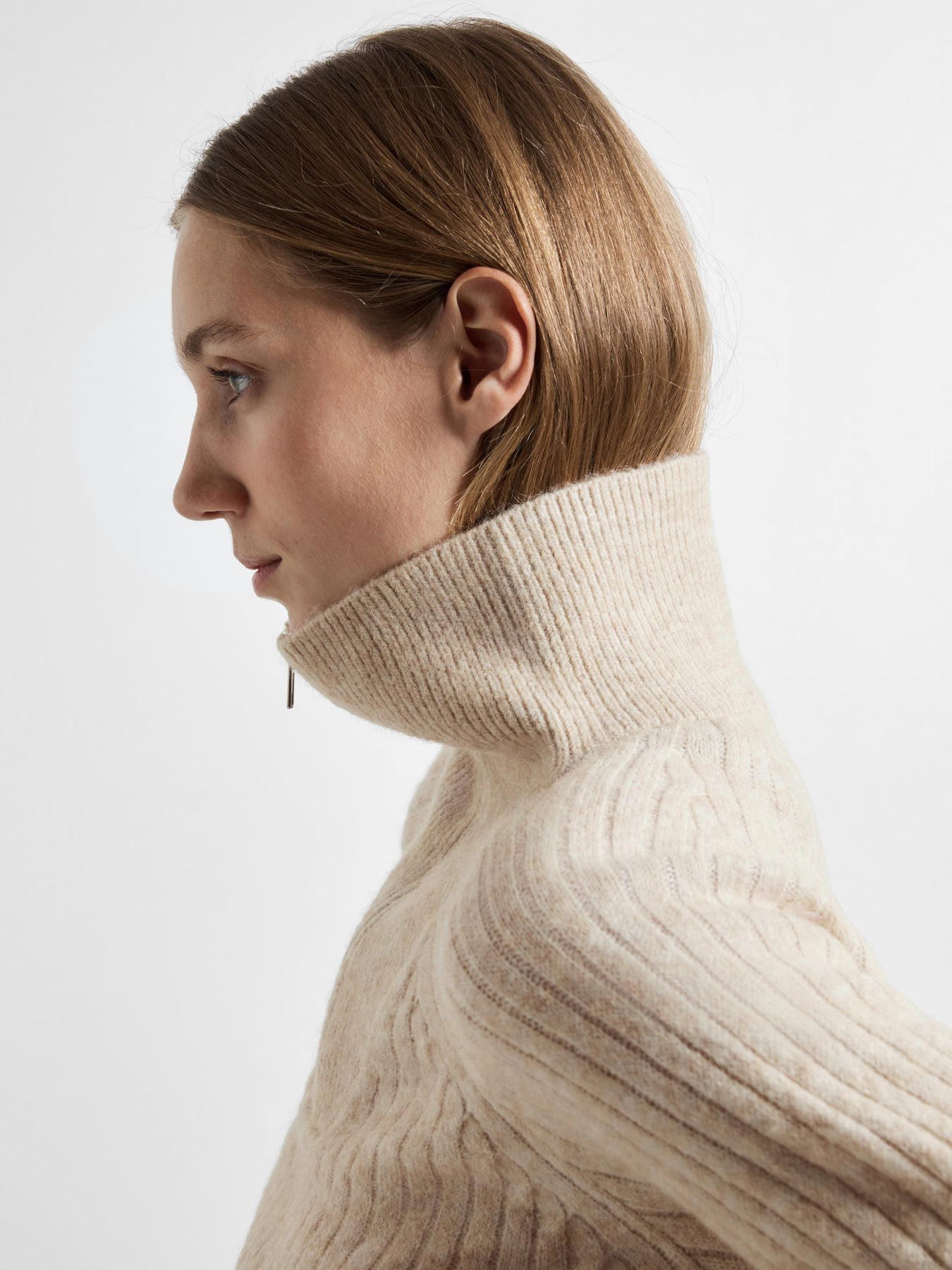 Lulu Mika Half Zip Ls Knit - Birch Melange