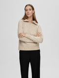 Lulu Mika Half Zip Ls Knit - Birch Melange