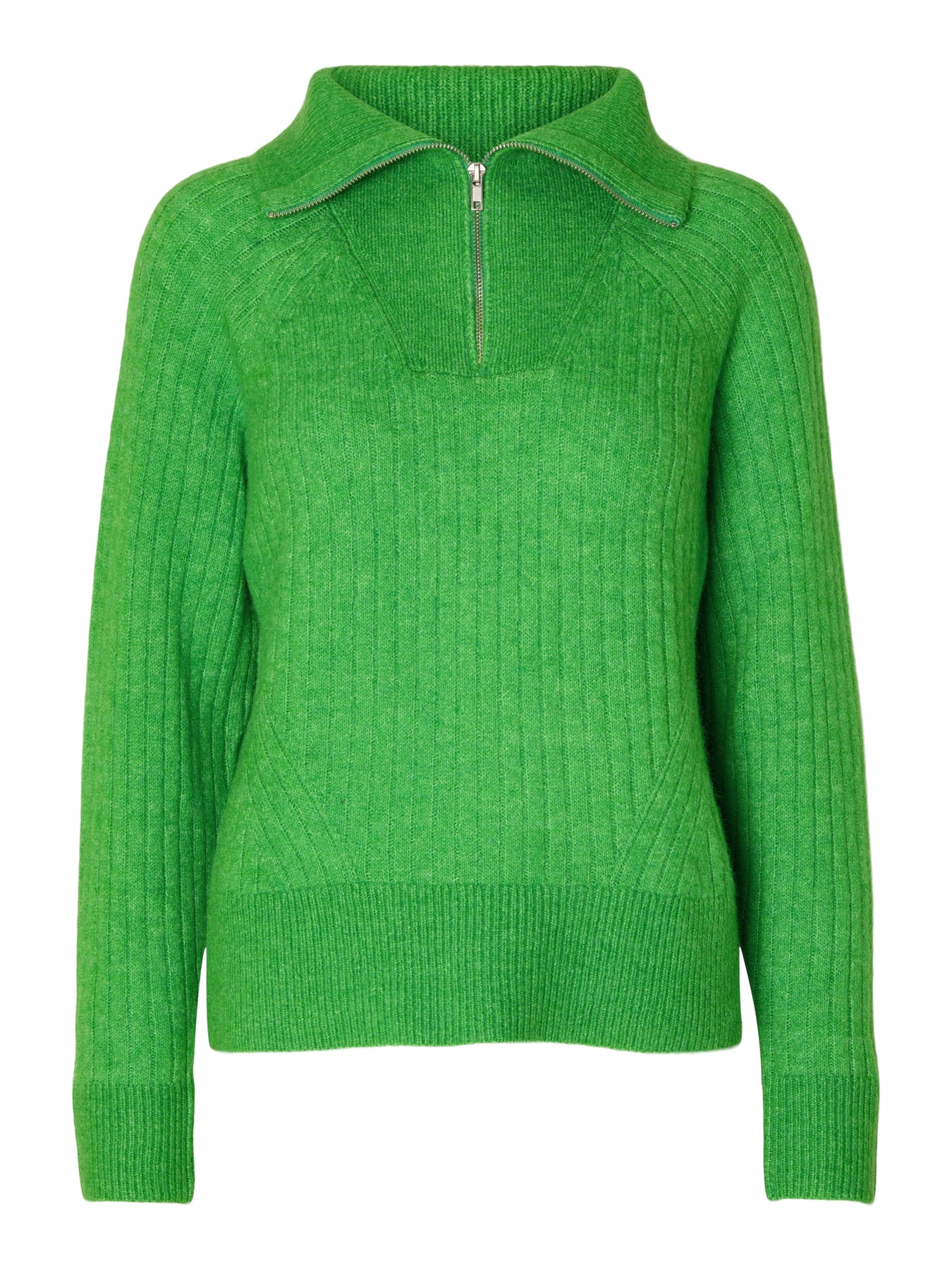 Lulu Mika Half Zip Ls Knit - Classic Green Melange