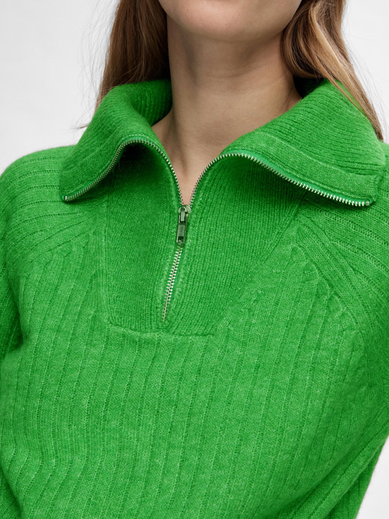 Lulu Mika Half Zip Ls Knit - Classic Green Melange