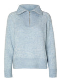 Lulu Mika Half Zip Ls Knit - Cashmere Blue Melange