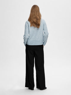 Lulu Mika Half Zip Ls Knit - Cashmere Blue Melange
