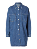 Bella Ls Short Dress - Medium Blue Denim