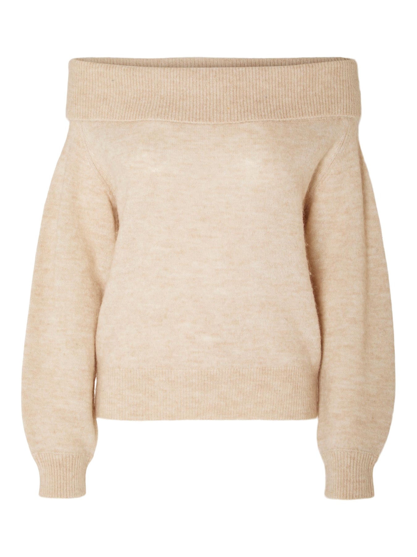 Lulu Off Shoulder Knit - Birch Melange