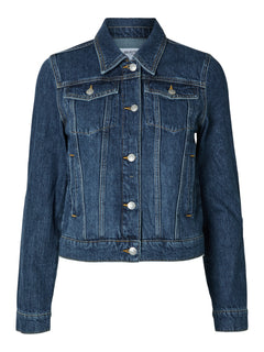 Clair Ls Mid Blue Denim Jacket - Medium Blue Denim