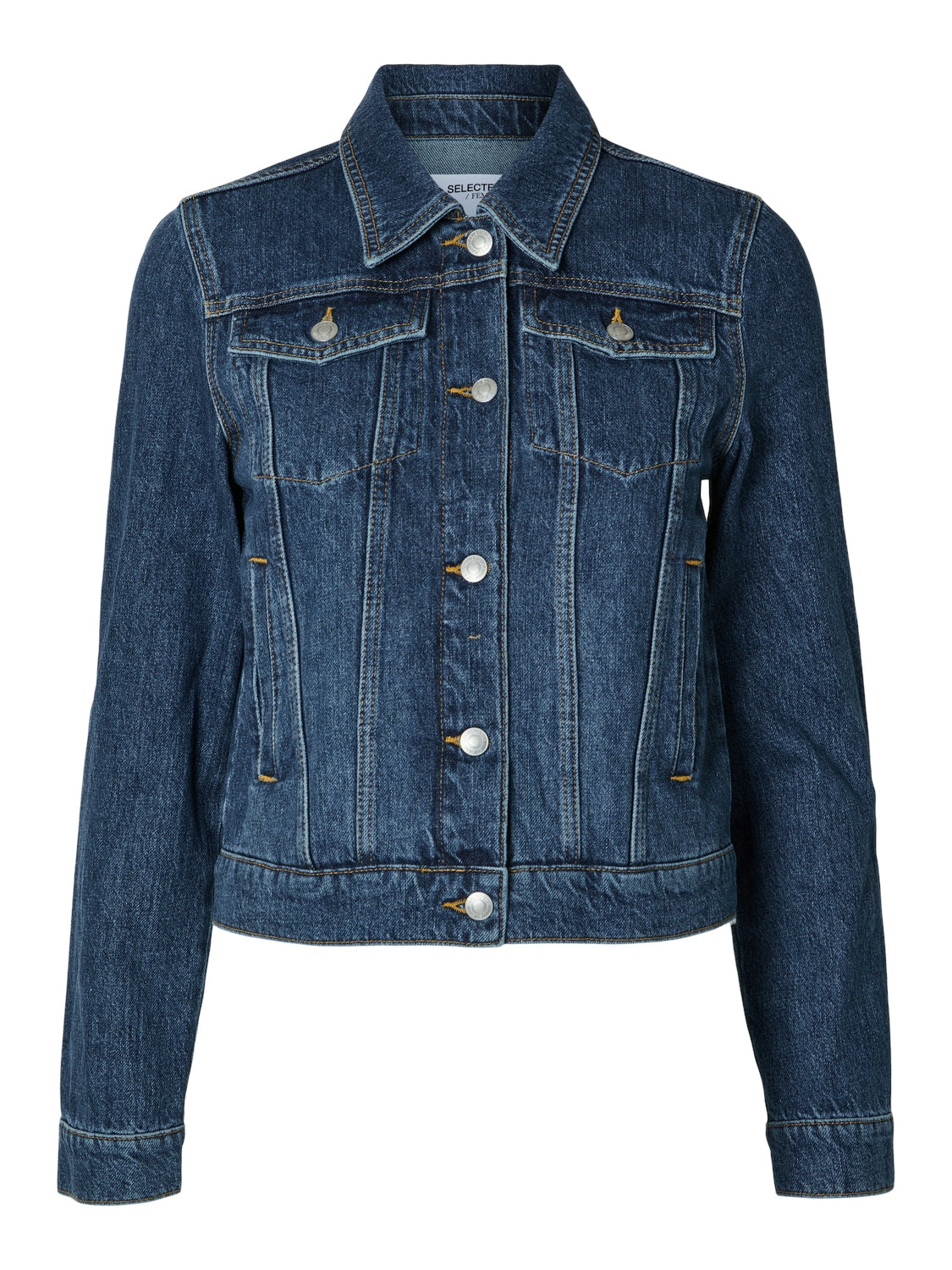 Clair Ls Mid Blue Denim Jacket - Medium Blue Denim