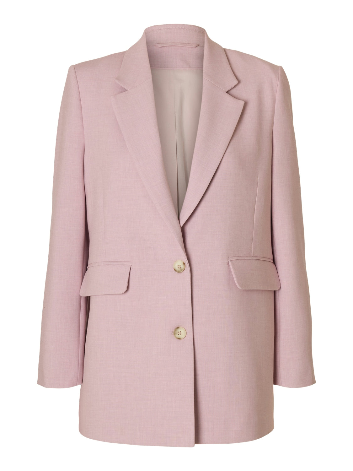 Rita Ls Relaxed Blazer Mel Noos - Bleached Mauve Melange