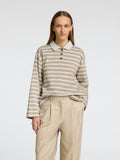 Wada Ls Stripe Collar Top - Island Fossil Snow White