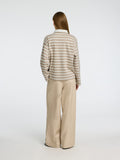Wada Ls Stripe Collar Top - Island Fossil Snow White