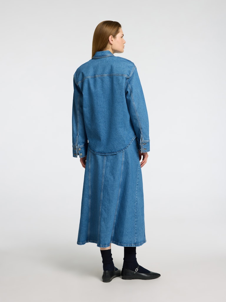 Evelyn Ls Skjorta - Medium Blue Denim