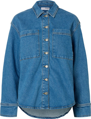 Evelyn Ls Shirt - Medium Blue Denim