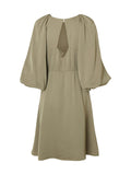 Laurina 3/4 Short Open Back Dress B - Vetiver