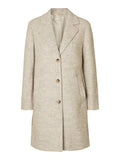 Sasja Boucle Wool Blend Coat - Sandshell Melange