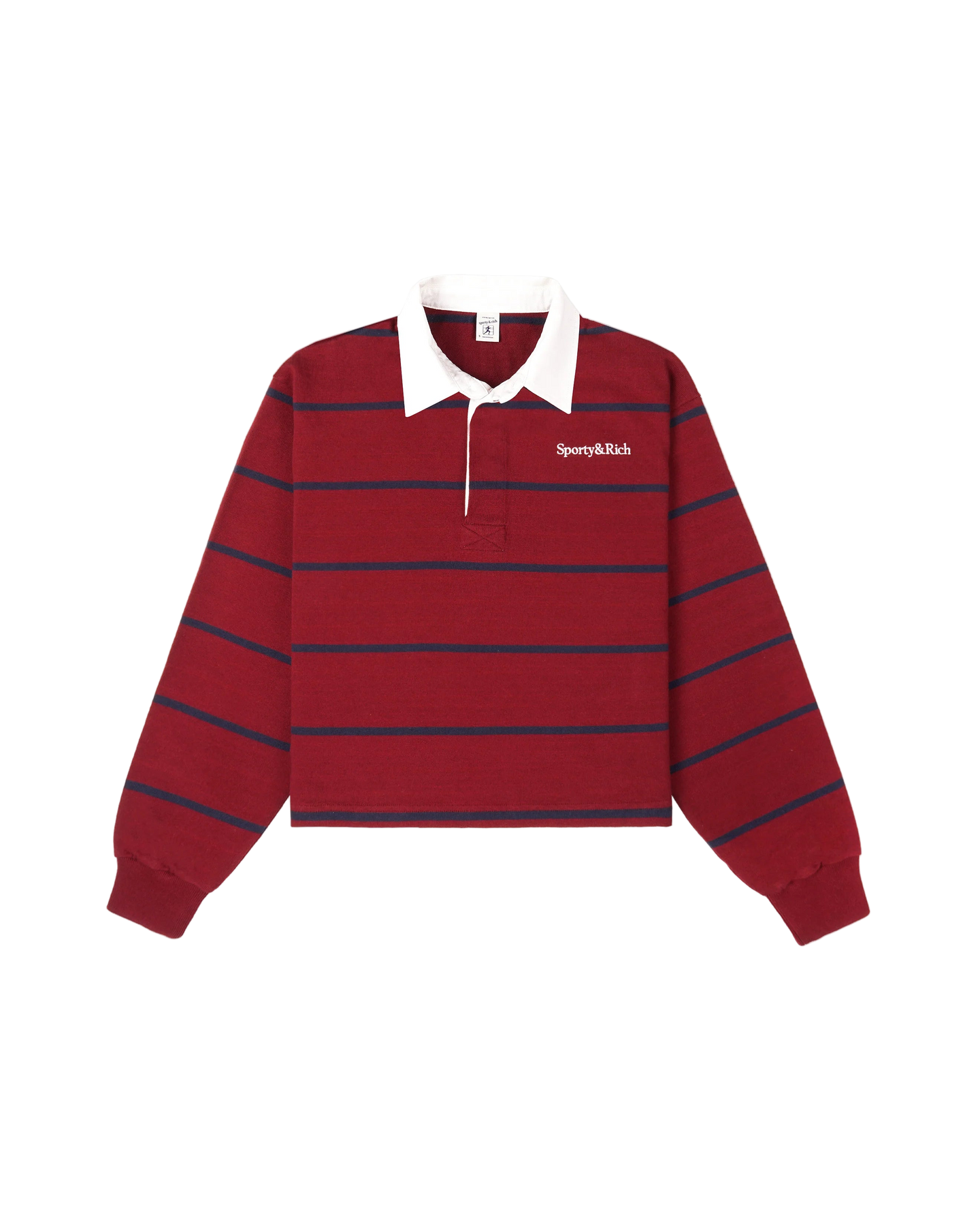 Serif Logo Rugby Polo - Merlot/White/Dark Navy
