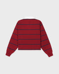 Serif Logo Rugby Polo - Merlot/White/Dark Navy