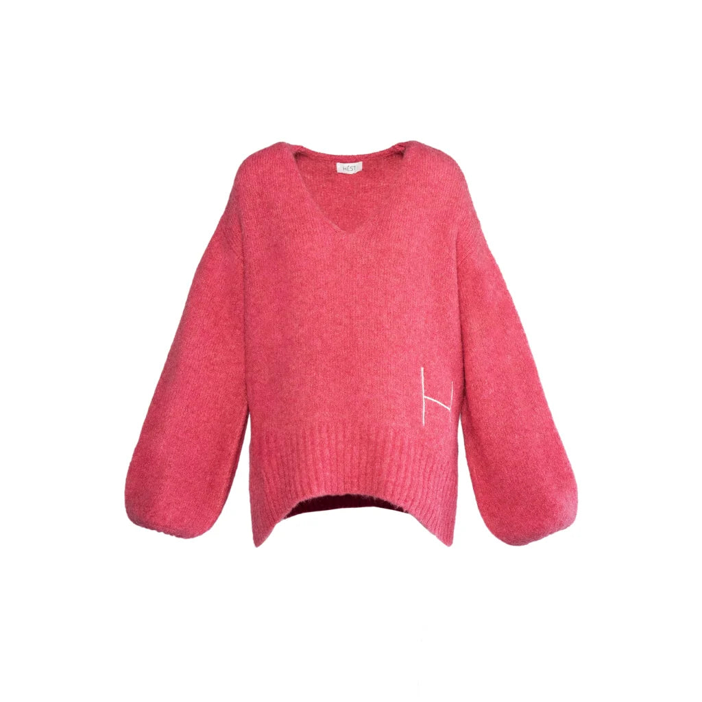 Sofie V-Neck Sweater - Chateau Rose