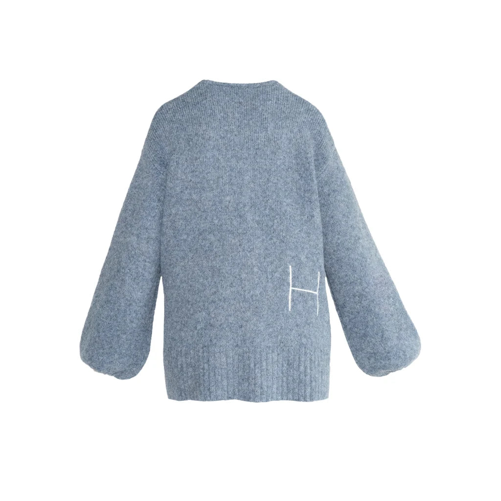Sofie V-Neck Sweater - Faded Denim