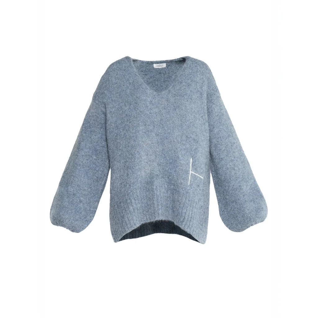 Sofie V-Neck Sweater - Faded Denim