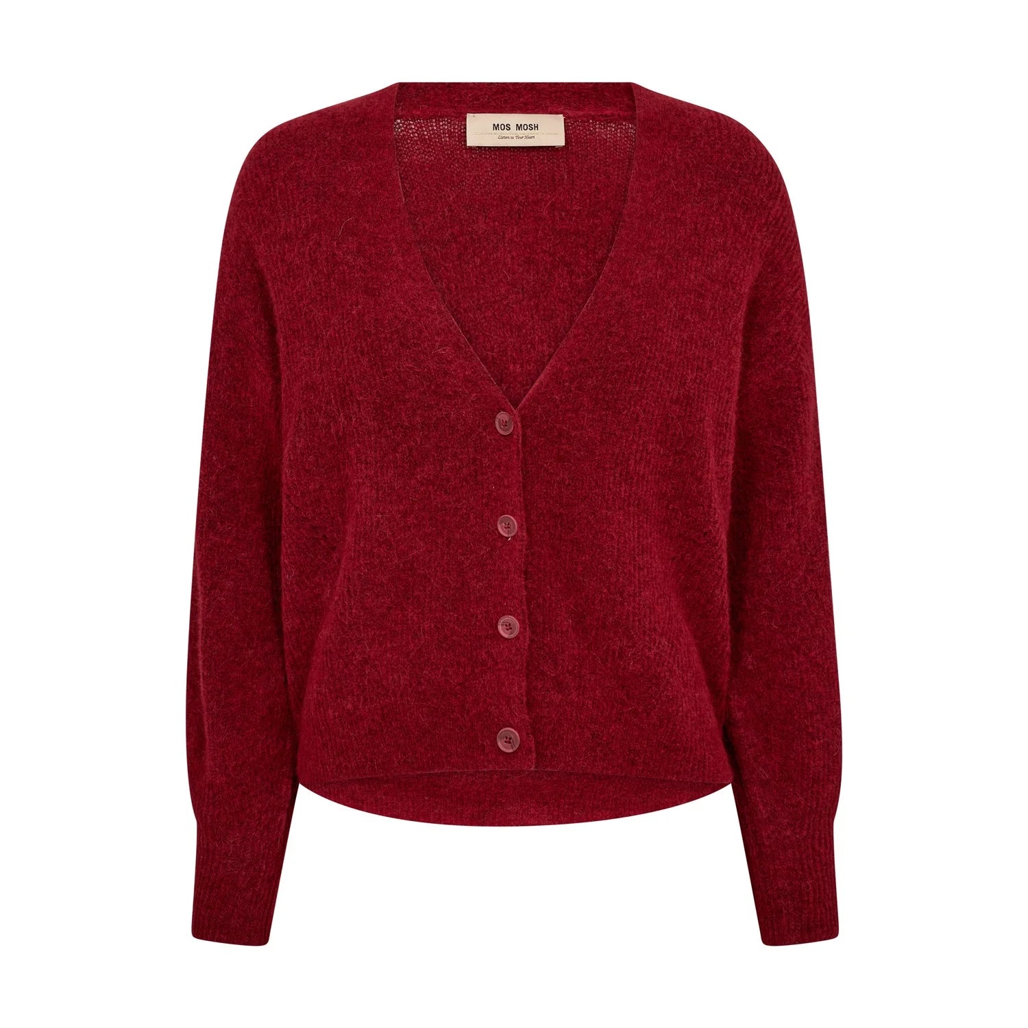 Thora V-Neck Knit Cardigan - Rhythmic Red