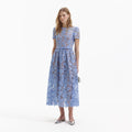 Lily Lace Midi Dress - Blue
