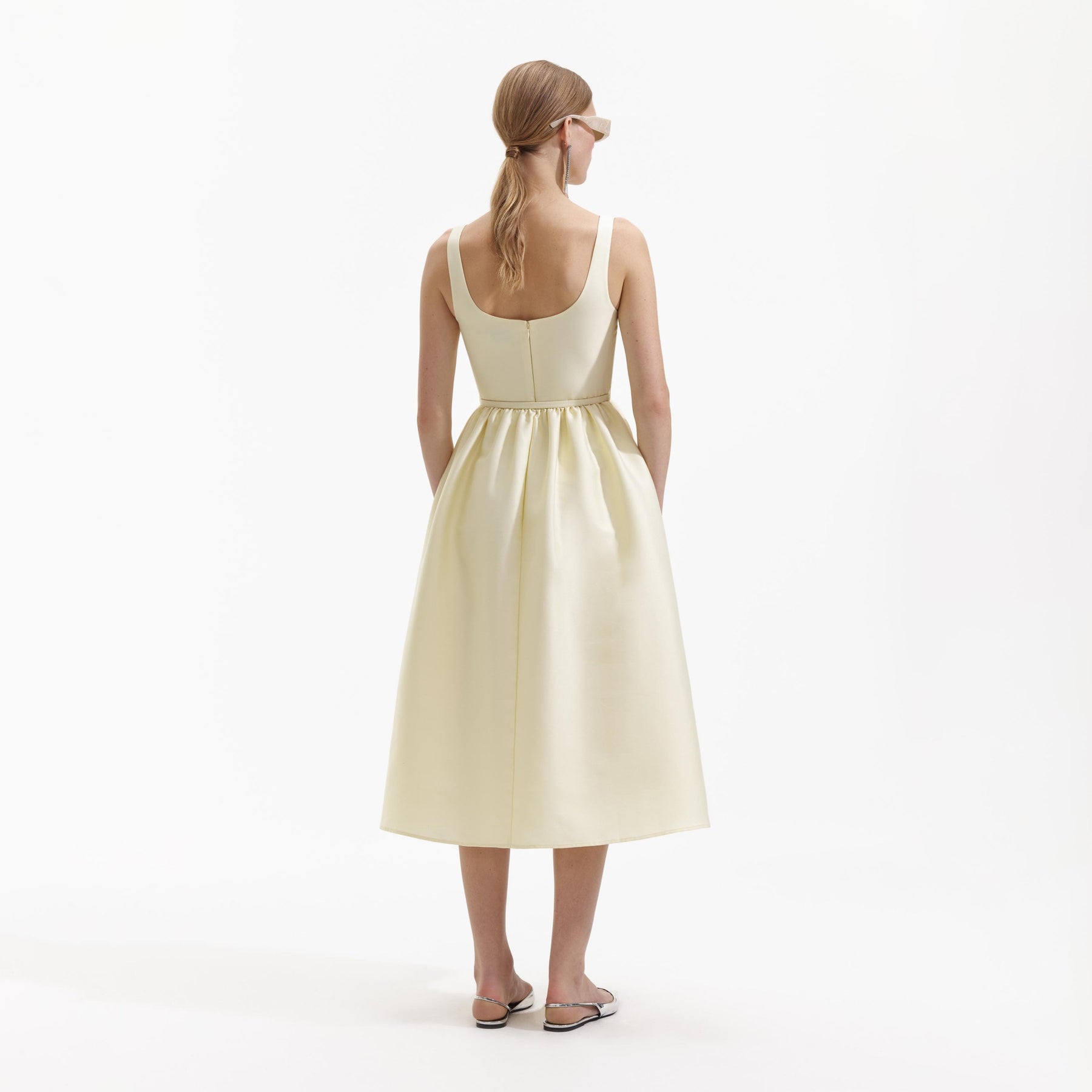 Taffeta Midi Dress - Yellow