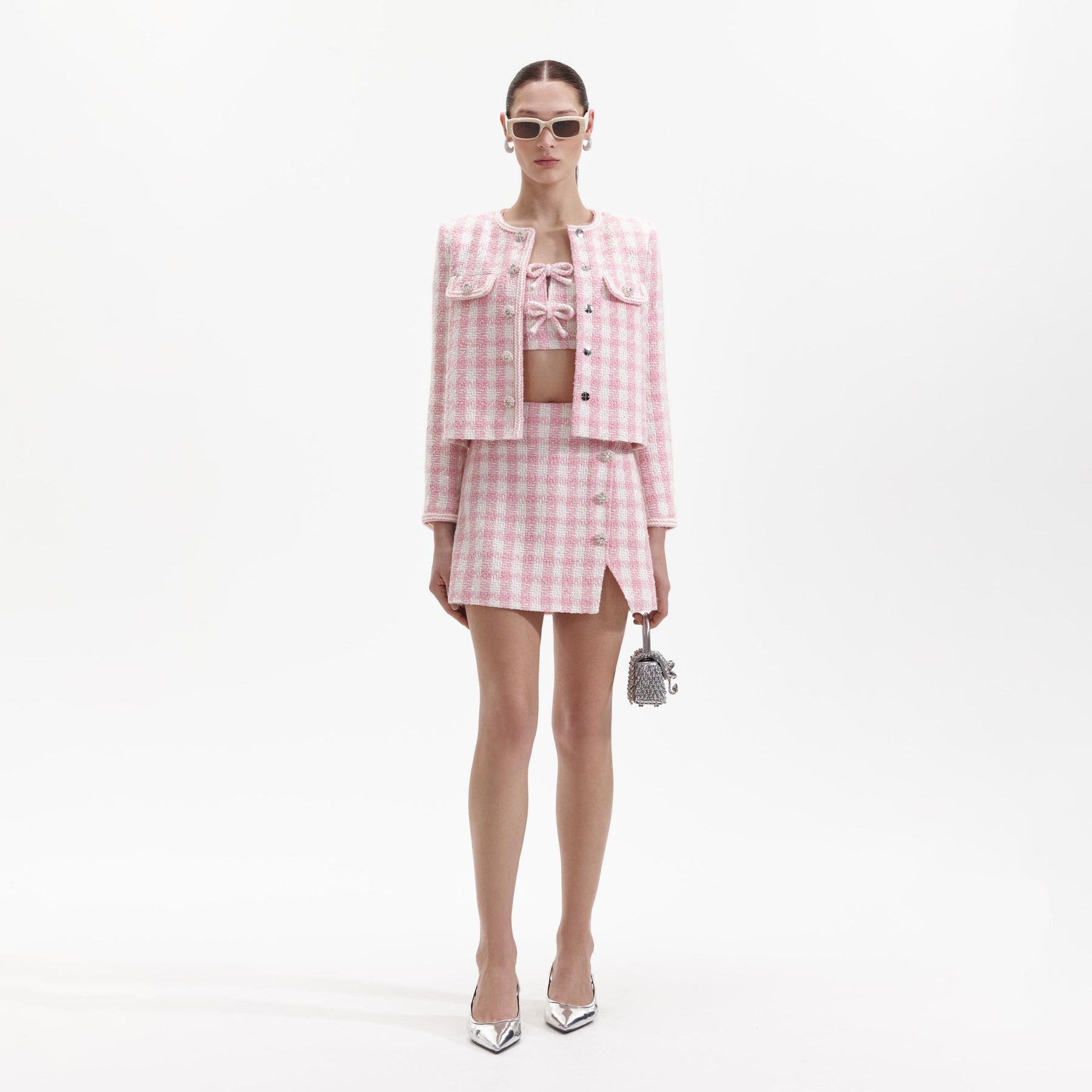 Check Boucle Jacket - Pink