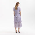 Chiffon Tiered Midi Dress - Lilac Floral