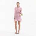 Check Knit Mini Dress - Pink