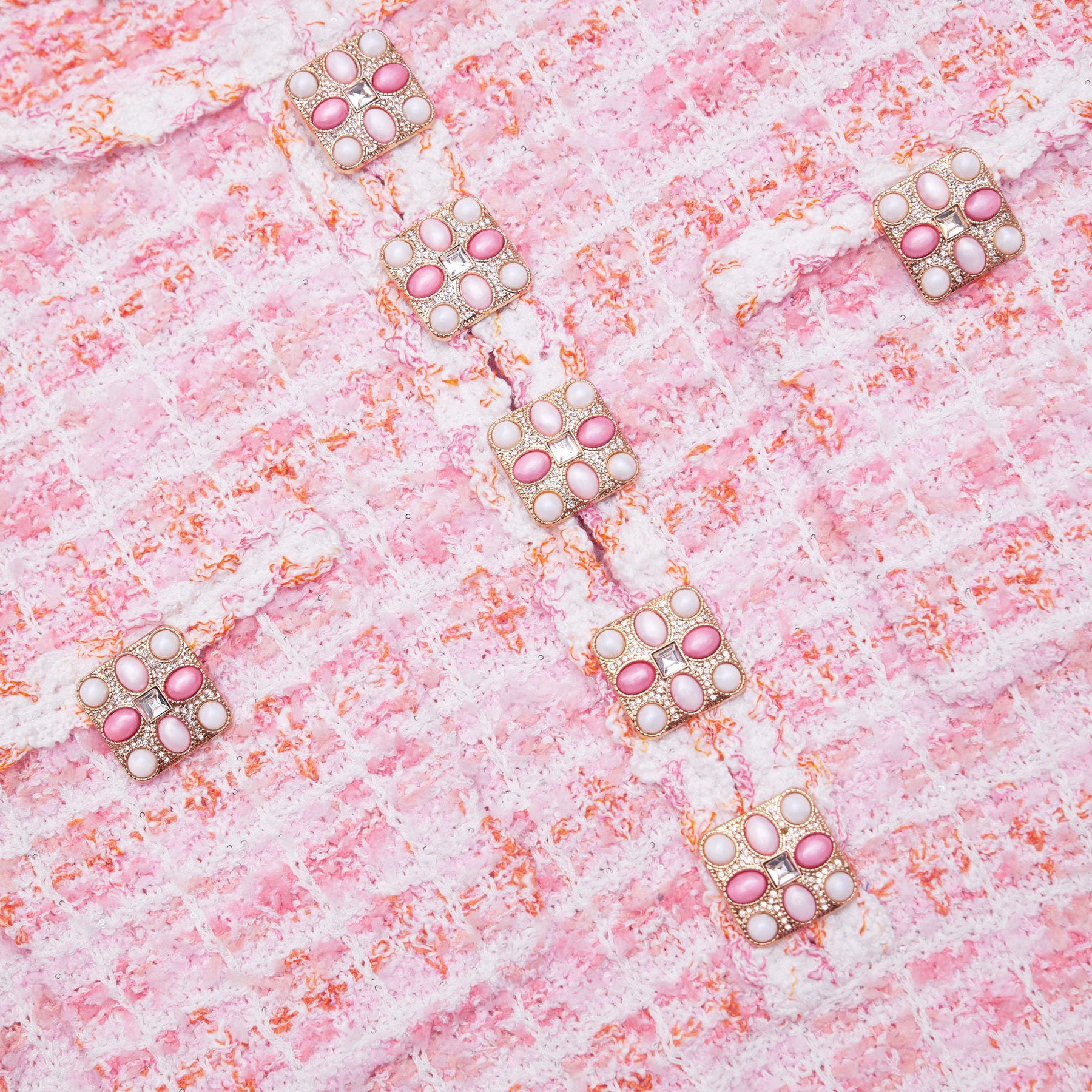 Check Knit Mini Dress - Pink