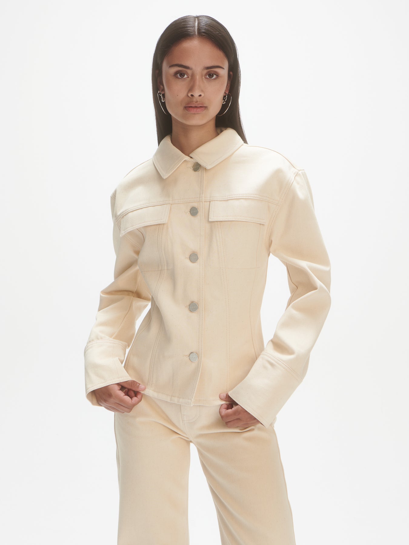 Shaped Denim Jacket - Raw Cotton