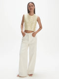 Sequin Top - Off-White/Yellow Sequins